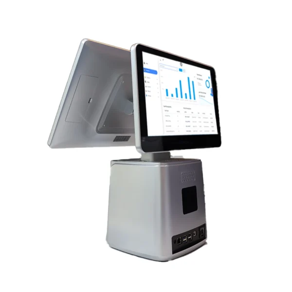 POS - CORE i5 TOUCH POS MACHINE DUAL SIDE DISPLAY  WITH INBUILT 80 MM PRINTER